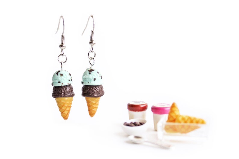 Ice Cream Beach Earrings Dangle Mint Green Chocolate Girls Summer Jewelry Trends Birthday Gifts image 1