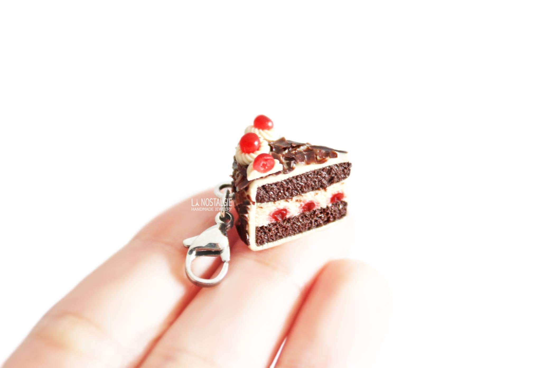 Cute Charms For Necklaces Chocolate Cake Black Forest Cherries Etsy