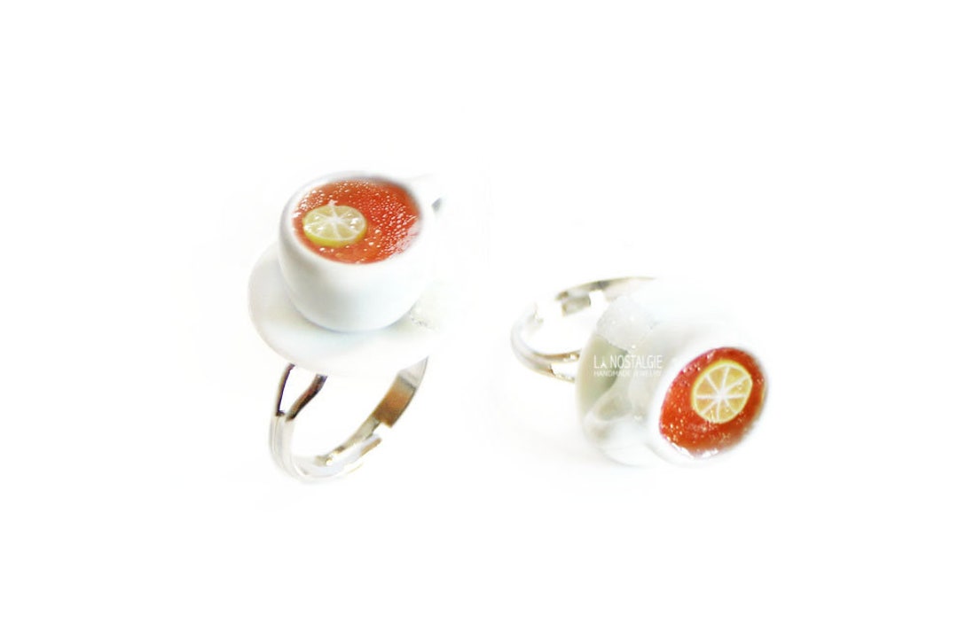 English Tea Rings 1 PC English Tea Cup Ring Jewellery Food Modern Minimalist Statement ...