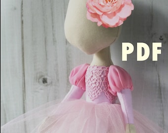 PDF Tutorial Ballerina doll, sewing tutorial+ pattern Soft sewing dolls, Make a doll