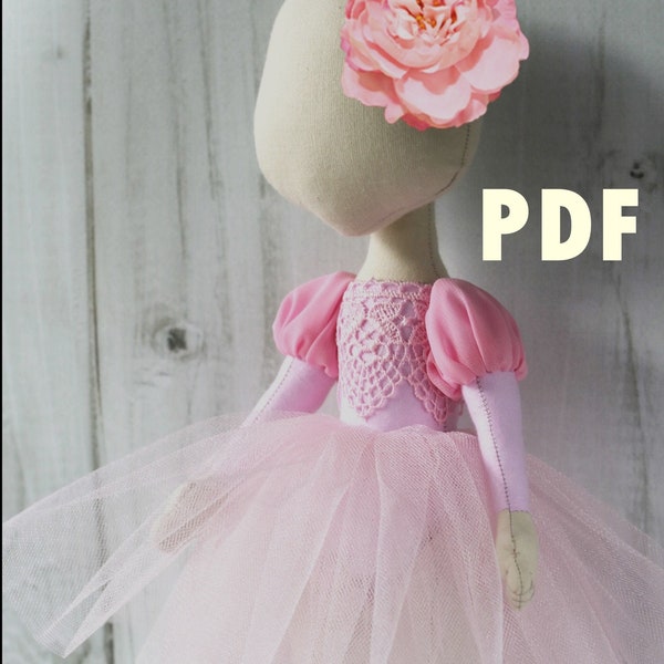 PDF Tutorial Ballerina doll, sewing tutorial+ pattern Soft sewing dolls, Make a doll