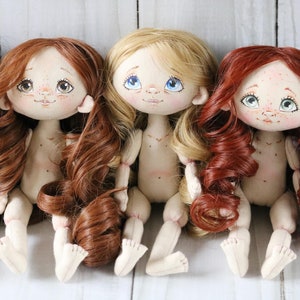 Doll blank 24 cm/9.4in Make-up + hairdress  Blank dolls Fabric doll without clothes