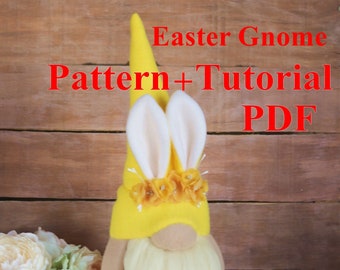 PDF Pattern+Tutorial Easter Gnome gnome is 33 cm/13in. DIY Sewing gnome template