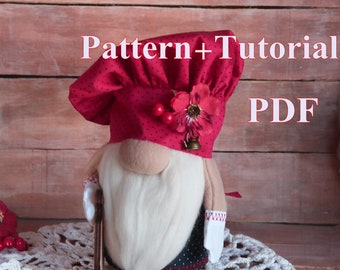 PDF Pattern+Tutorial chef kitchen gnome is 22 cm/8.6in. DIY Sewing cooking gnome template