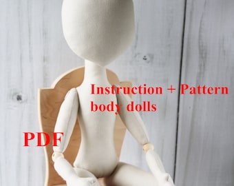 18in Soft Doll Body Sewing Pattern: Ragdoll, Cloth Doll (PDF Tutorial)