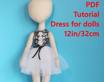 PDF Tutorial Dress for dolls 12in/32cm