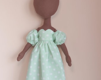 Blank doll body 12.5 in with dress