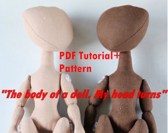 Doek poppatroon, opvallende pop (12,2 in) pdf-naaihandleiding
