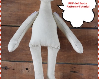 Pdf-patroon + instructie poppenlichaam 10,2 inch. Een stoffen pop maken