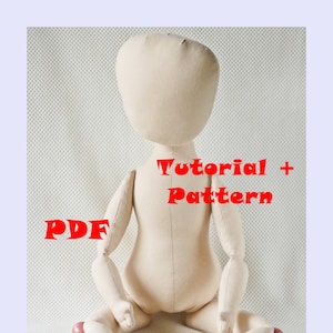 Tutorial+Modello Corpo della bambola 24 pollici/61 cm Modello per bambola di stoffa Modello Ragdoll fai da te Crea una bambola