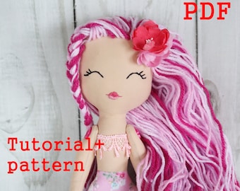 Tutorial Doll Sewing Mermaid. Doll pattern. PDF Sewing tutorial