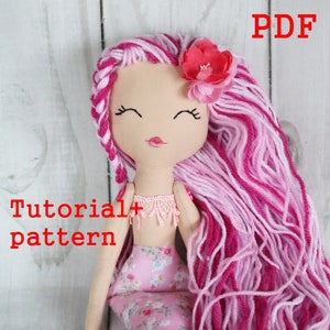 Tutorial Doll Sewing Mermaid. Doll pattern. PDF Sewing tutorial