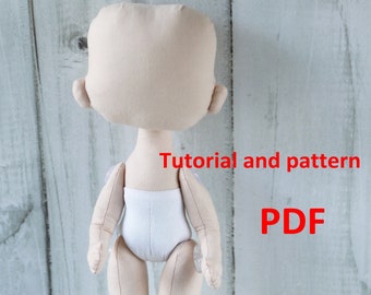 Cloth Doll Sewing Pattern: 10" Textile Doll Tutorial (PDF)