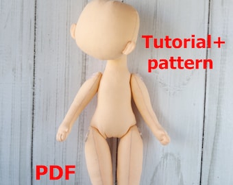 Cloth Doll 13" PDF Tutorial & Pattern: DIY Fabric Doll