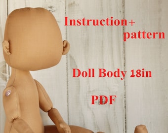 Ragdoll Sewing Pattern: 18in DIY Doll Body (PDF Tutorial)