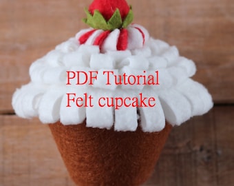 DIY Felt Food Pattern+Tutorial Felt cupcake Toy of felt for children&#39;s creativity Sewing patterns toy