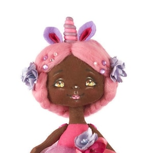 Textile mini doll Unicorn Cloth doll Gift for the daughte Interior soft doll Art Rag doll