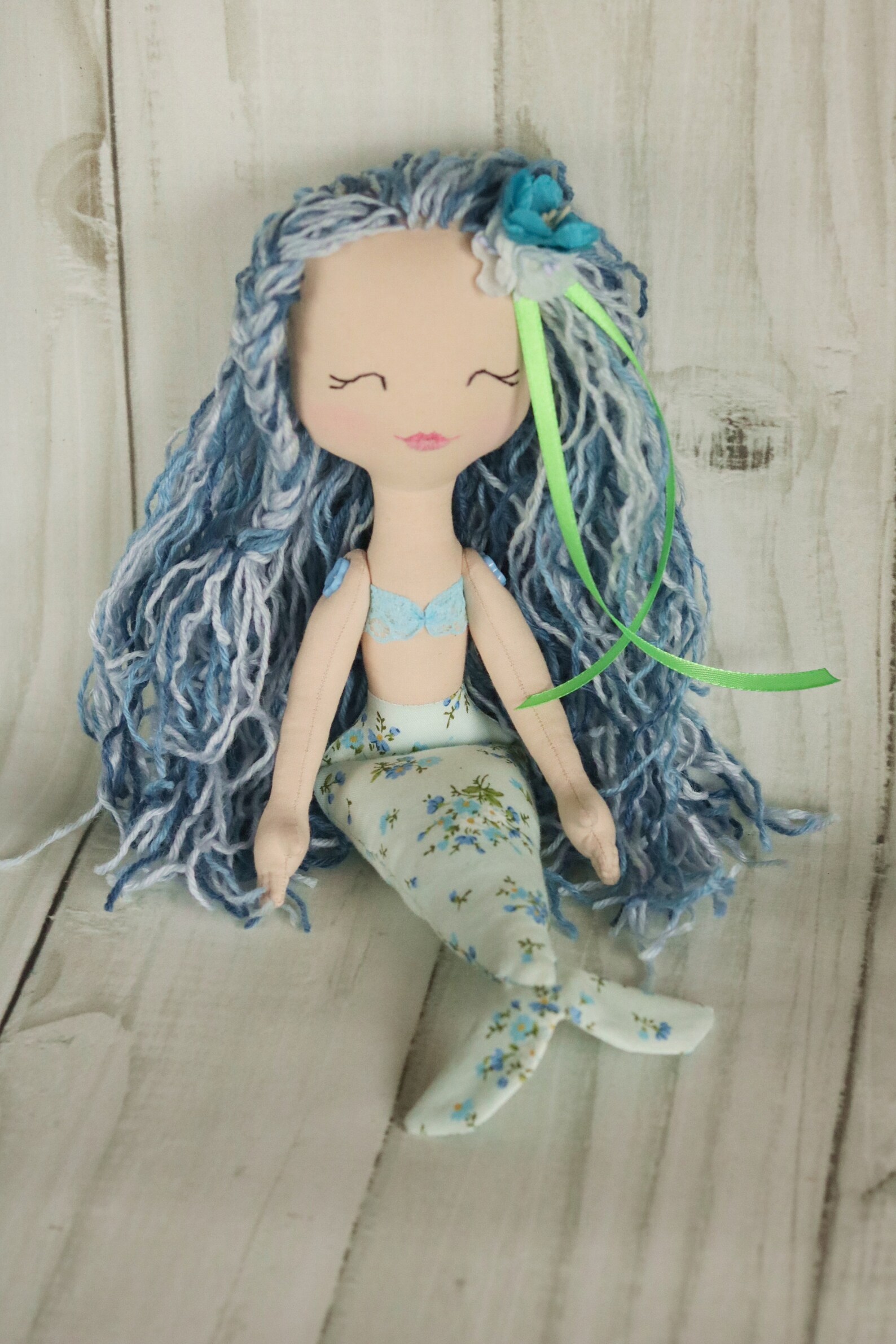 Mermaid rag doll for a girl. Textile handmade doll Etsy
