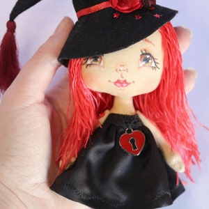 Little Witch Doll 5.9 in Halloween Decor