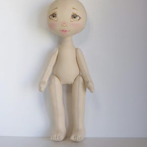 Textile doll blank with painted face