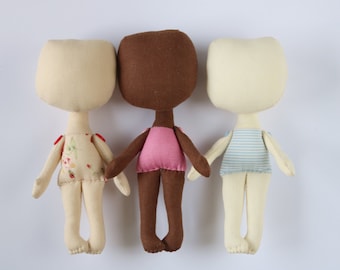 Blanco textielpop: doe-het-zelfpop (5,2 inch)