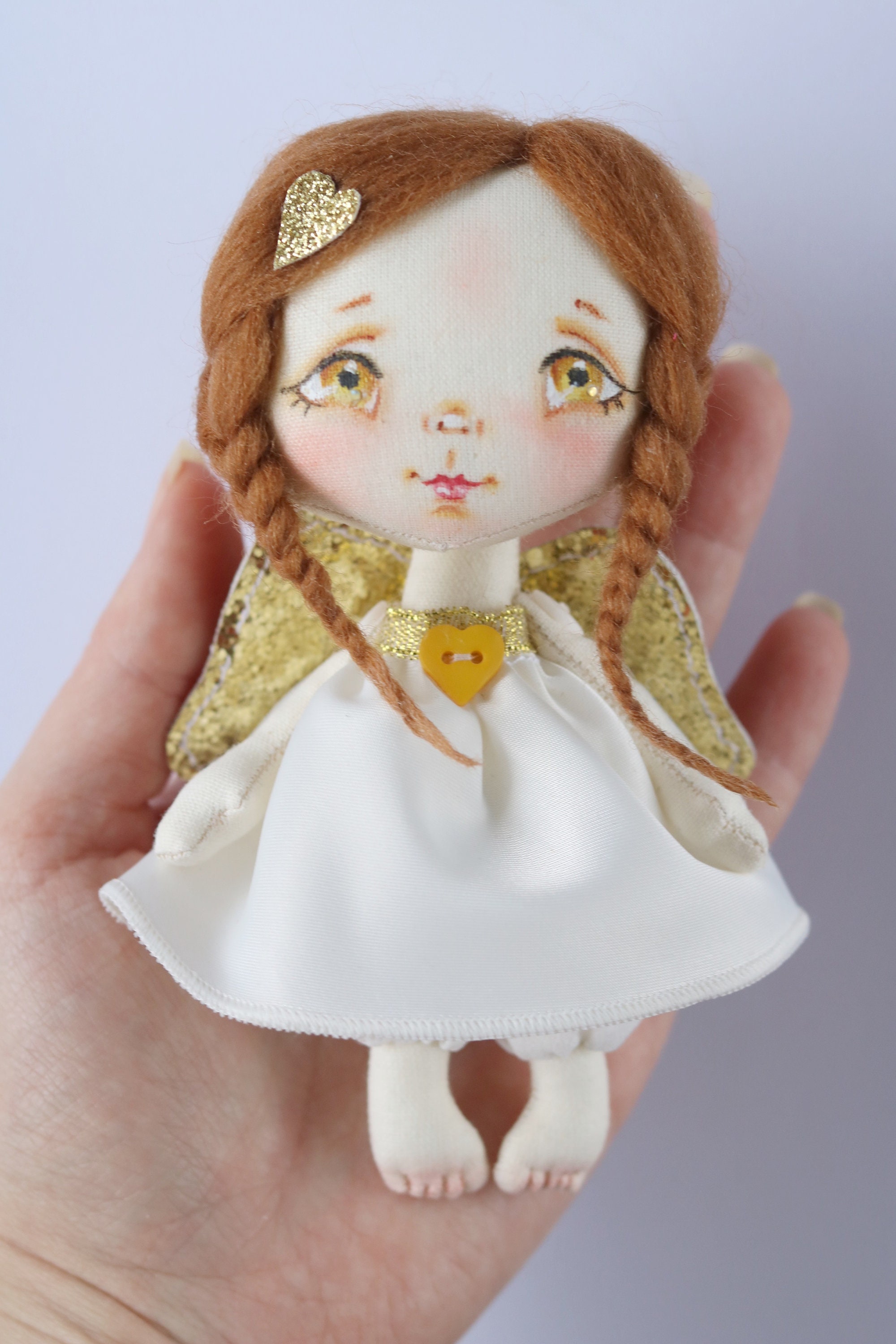 Miniature handmade doll. Cloth art dolls. Fabric doll for Etsy