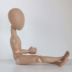 Cloth doll body 33cm/13in brown Blank doll body Doll making Handmade doll supply Textile craft doll body Ragdoll body