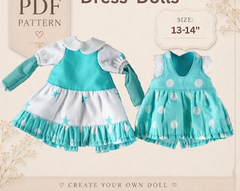 Doll Dress Sewing Pattern PDF | Dolls Clothes Pattern | DIY Sewing Tutorial | Instant Download