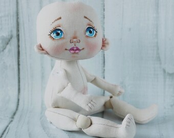 Start doll and face. Cloth blank dolls handmade