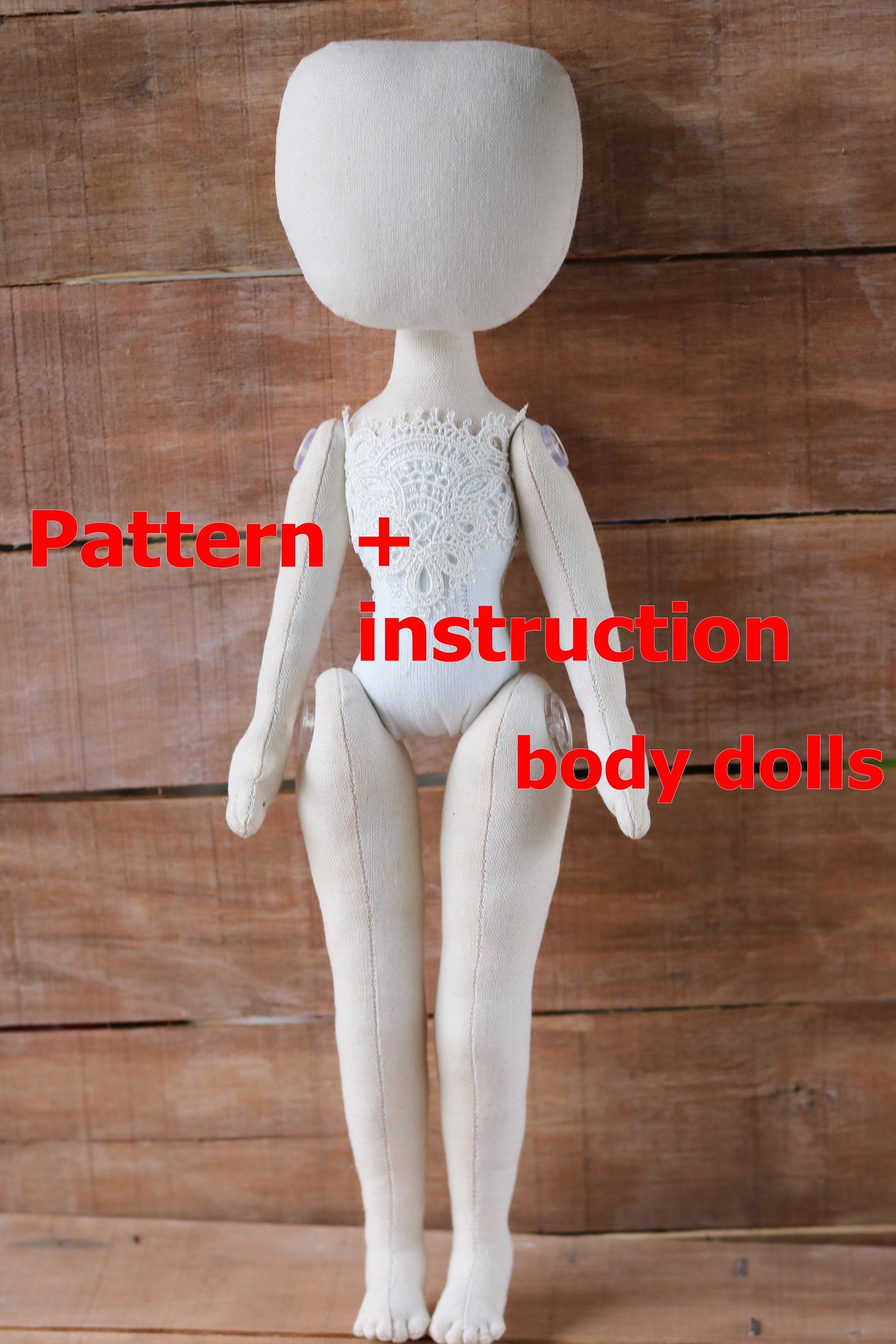 Cloth Doll Body Pattern, 13 inch Fabric Doll (PDF Tutorial)