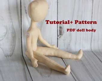 Cloth Doll Body Pattern: 12.5in DIY Doll Tutorial (PDF)