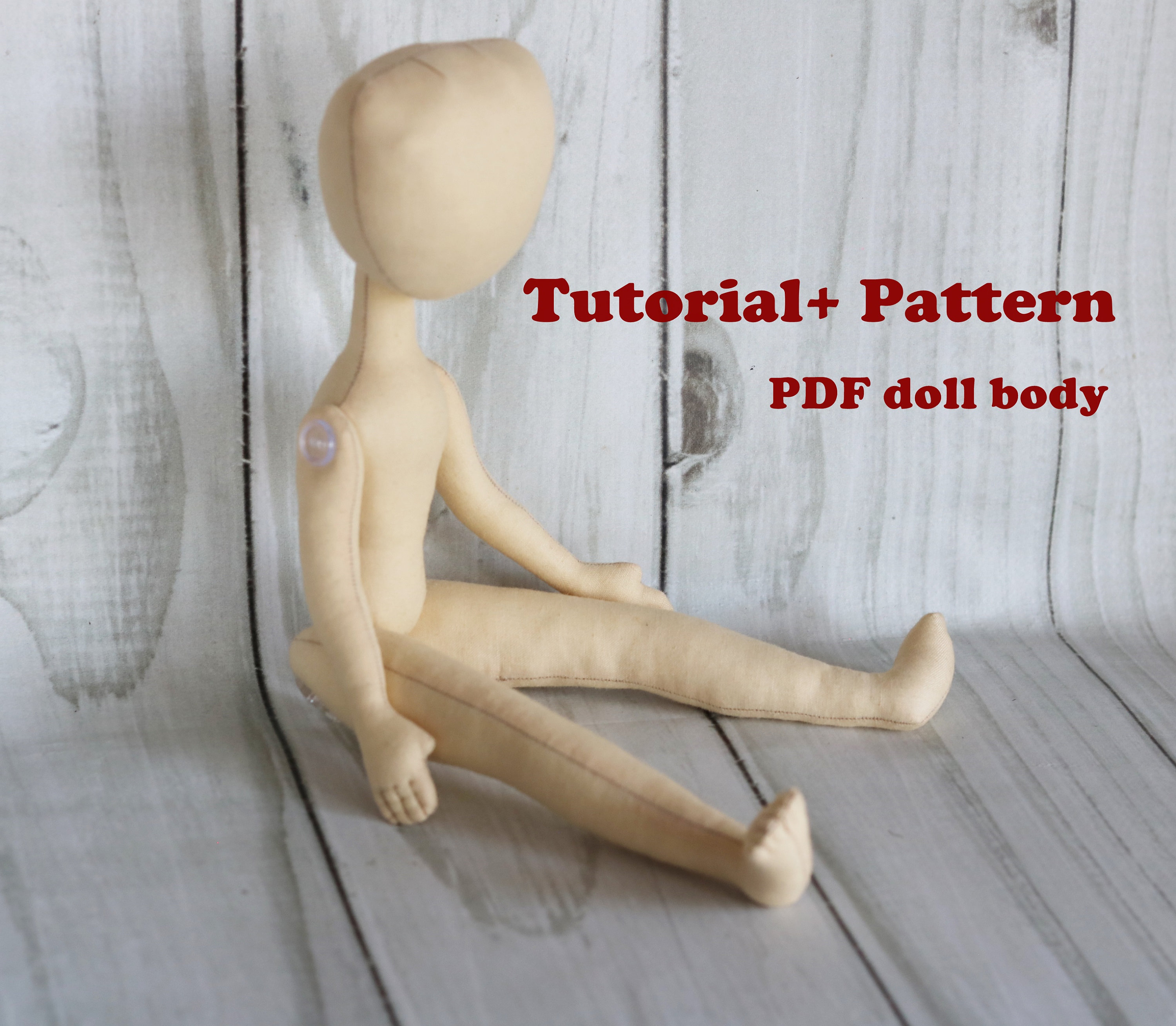 Cuddle Body Pattern PDF tutorial doll body 12in. Pattern cloth doll. Make a doll | Etsy