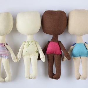 Blank textile mini doll. Craft doll body. Making doll. Unfinished doll