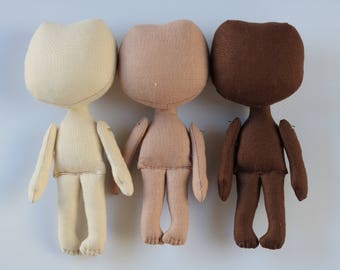 Stoffen poppenlichaam, blanco: handgemaakte ambachtelijke pop, 5,2"
