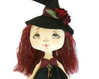 Witch doll, Halloween decor, Little witch kitchen dolls