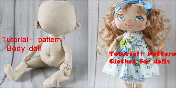 Cloth doll pattern PDF. Tutorial and pattern doll. Pattern for | Etsy