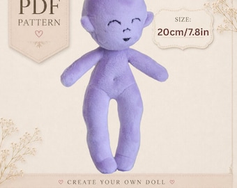 Nähschnittmuster für eine Plüschpuppe (20 cm) als PDF