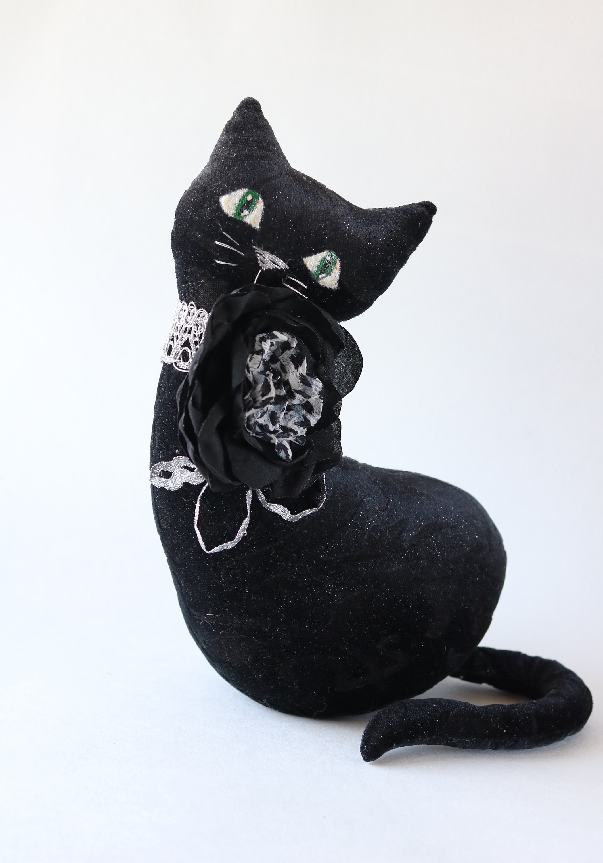 Black cat Soft toy Interior Toy Halloween Decor Velvet toy Toy Etsy