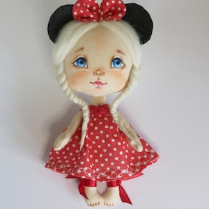 Miniature cloth art doll handmade