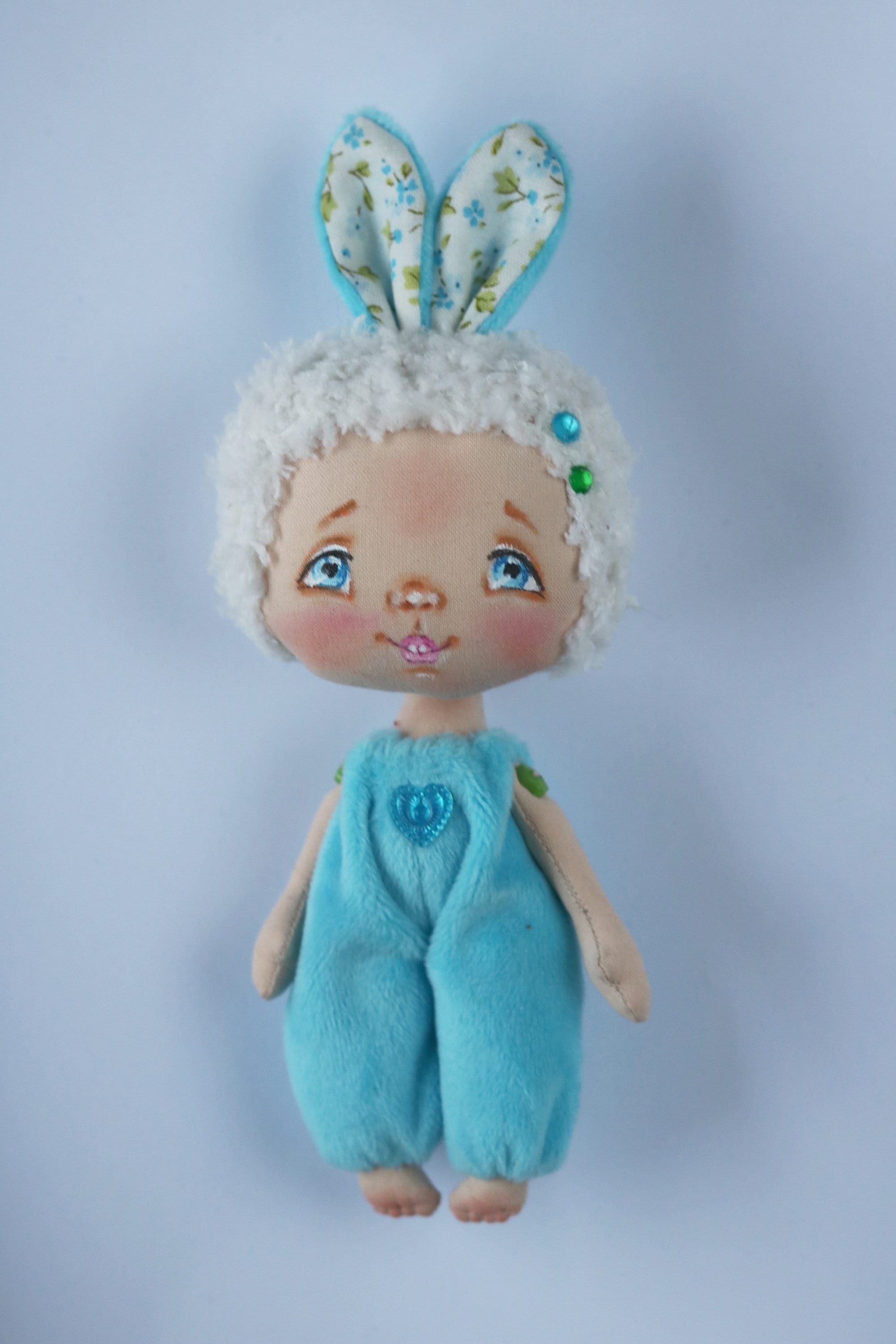 Miniature textile doll Bunny Cloth handmade doll Little pocket | Etsy