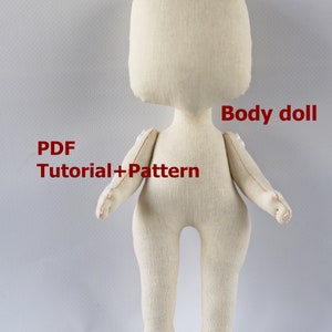 Modello PDF per cucire bambola di stoffa per creare corpo bambola bambola di stoffa 23 cm/9" Modello modello ragdoll cucito Modello bambola morbida bambola fatta a mano