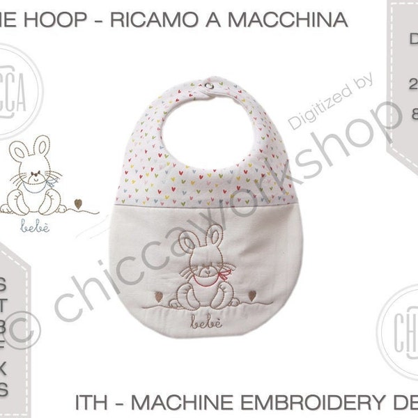ITH Bib Bicolore Bunny - Machine embroidery with tutorial