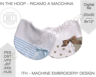 ITH Bib with inserts  - Machine embroidery design and PDF Tutorial - Digital download