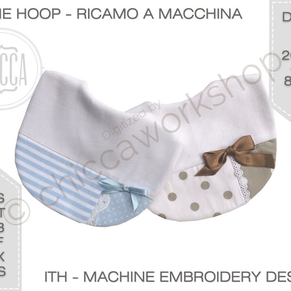 ITH Bib with inserts  - Machine embroidery design and PDF Tutorial - Digital download