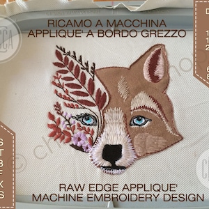 Boho Flowers Fox - Applique machine embroidery