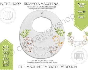 ITH Safari Bib - Machine embroidery