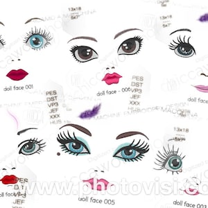 Dolls faces for rag dolls - Machine Embroidery Design