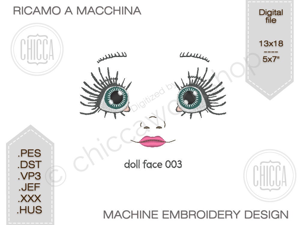 Dolls faces for rag dolls Machine Embroidery Design Etsy Polska 