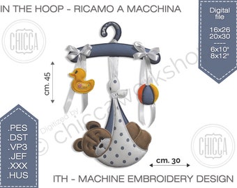 ITH Hanging Bear  - Machine embroidery design with tutorial