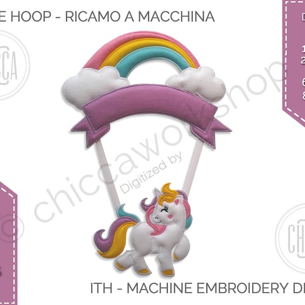 ITH Ghirlanda Unicorno Appeso- Ricamo a macchina con tutorial